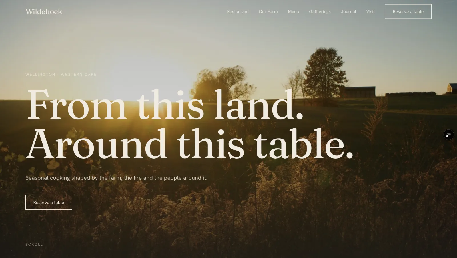 Wildehoek restaurant and hospitality website design by Poke Digital